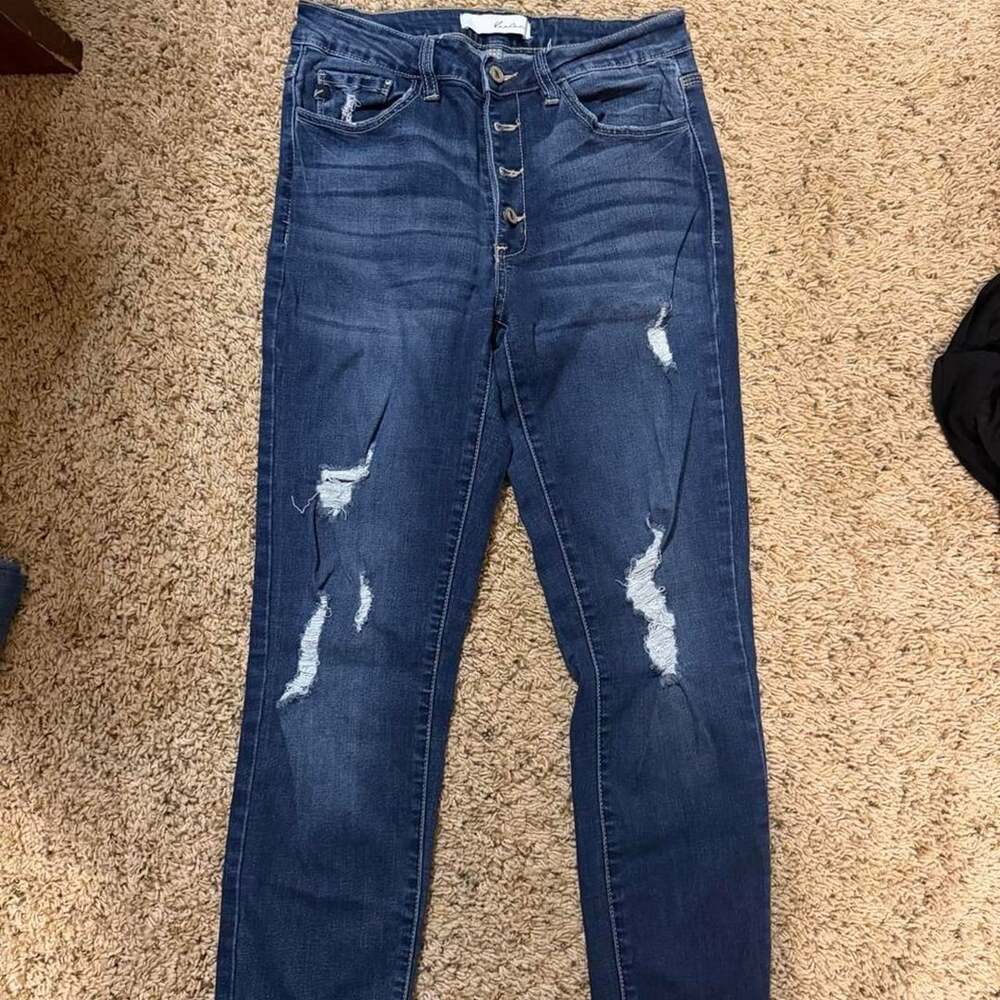 KanCan Distressed Button Fly Jeans Size 9/28